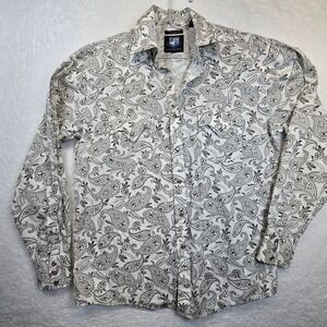 Resistol University Paisley Western Shirt Mens‎ Large Pearl Snap Cowboy Rodeo